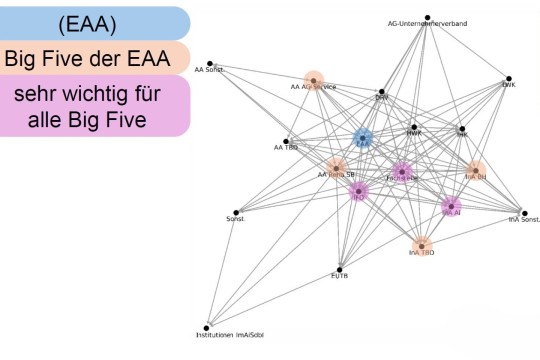 Das Bild zeit das Kernnetzwerk der EAA mit den Big Five Netzwerkpartner*innen.
